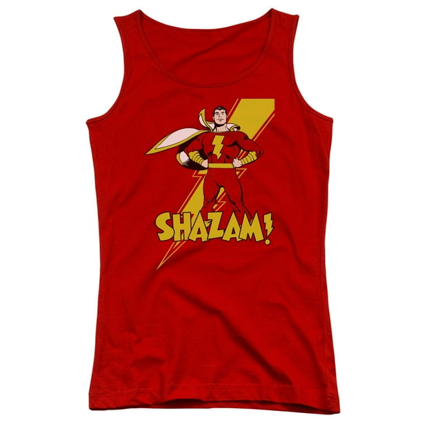 DC-Shazam Logo Distressed Juniors Slim Juniors T-Shirt Size S DC-Shazam Logo Distressed Juniors Slim Juniors T-Shirt Size S